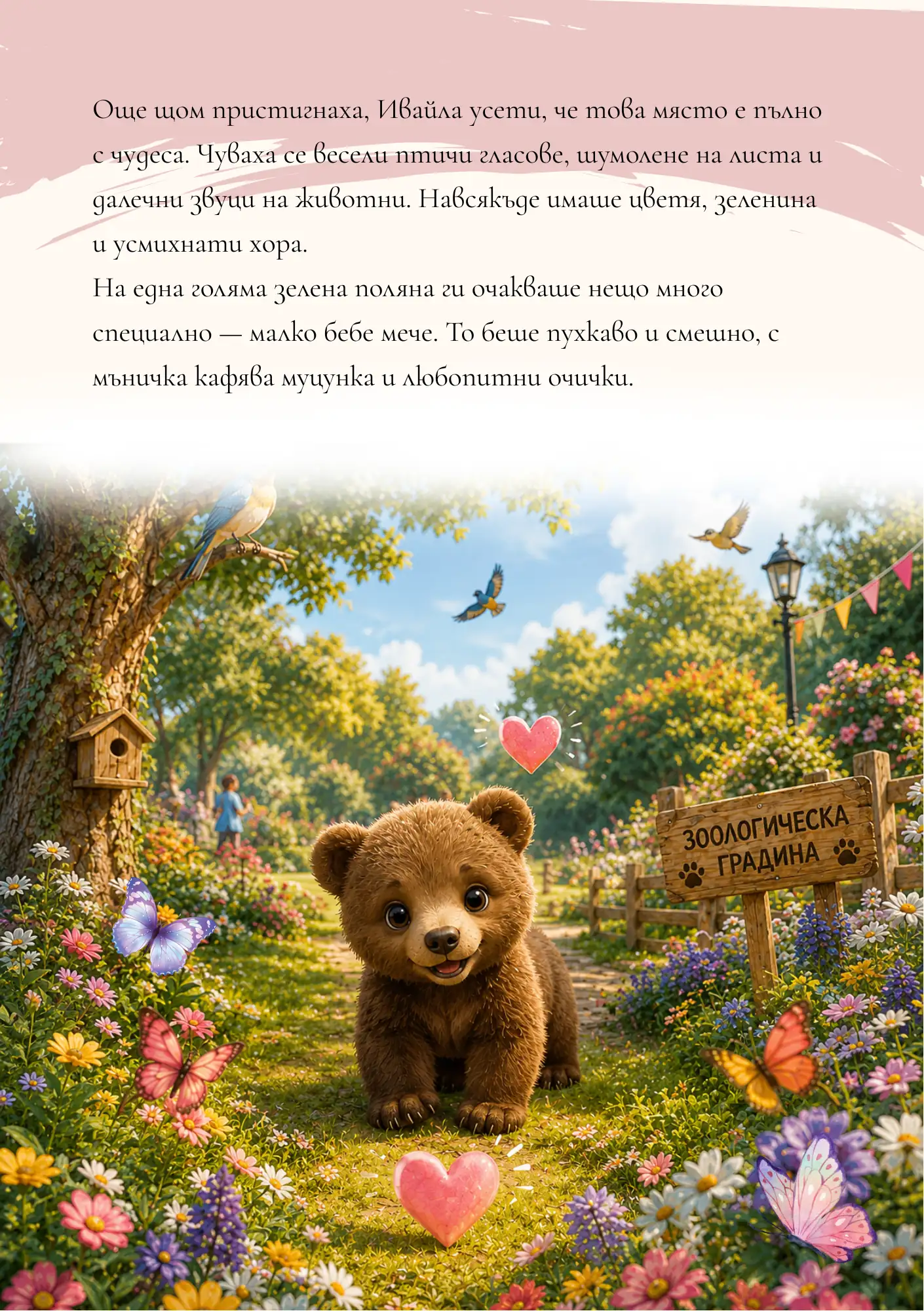 Слънчев ден, за момиче — персонализирана детска книга