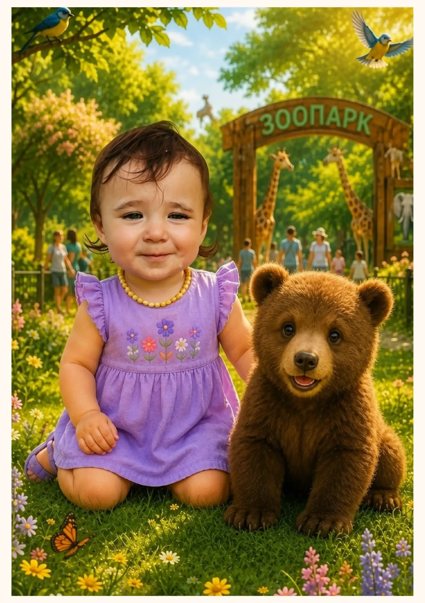 Слънчев ден, за момиче — персонализирана детска книга