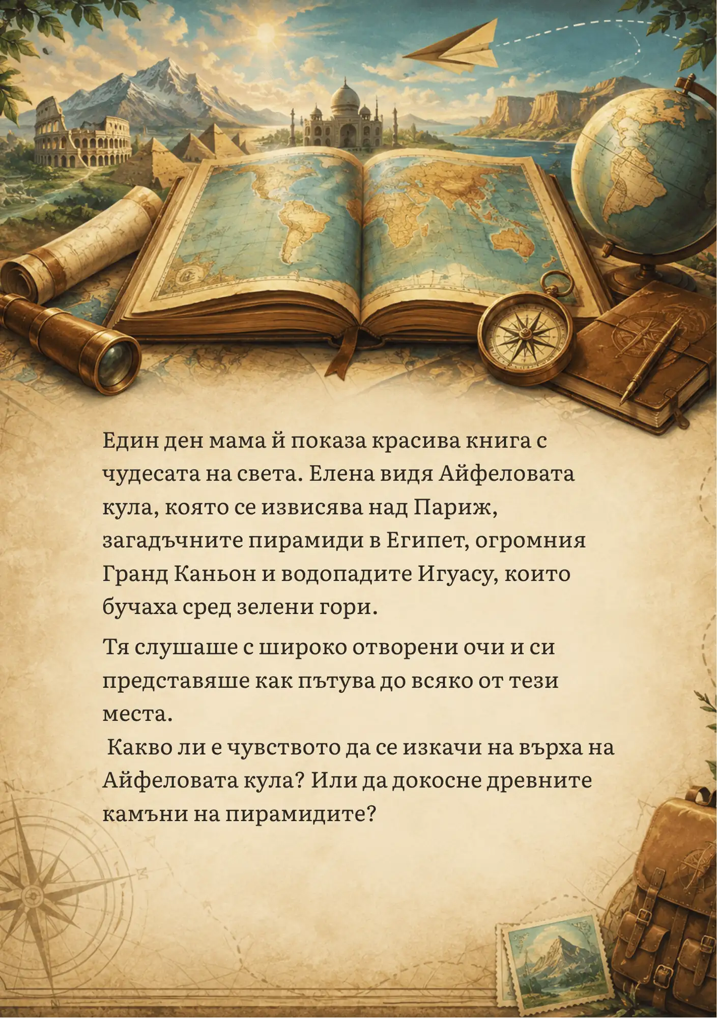 Магическият атлас - момиче — персонализирана детска книга